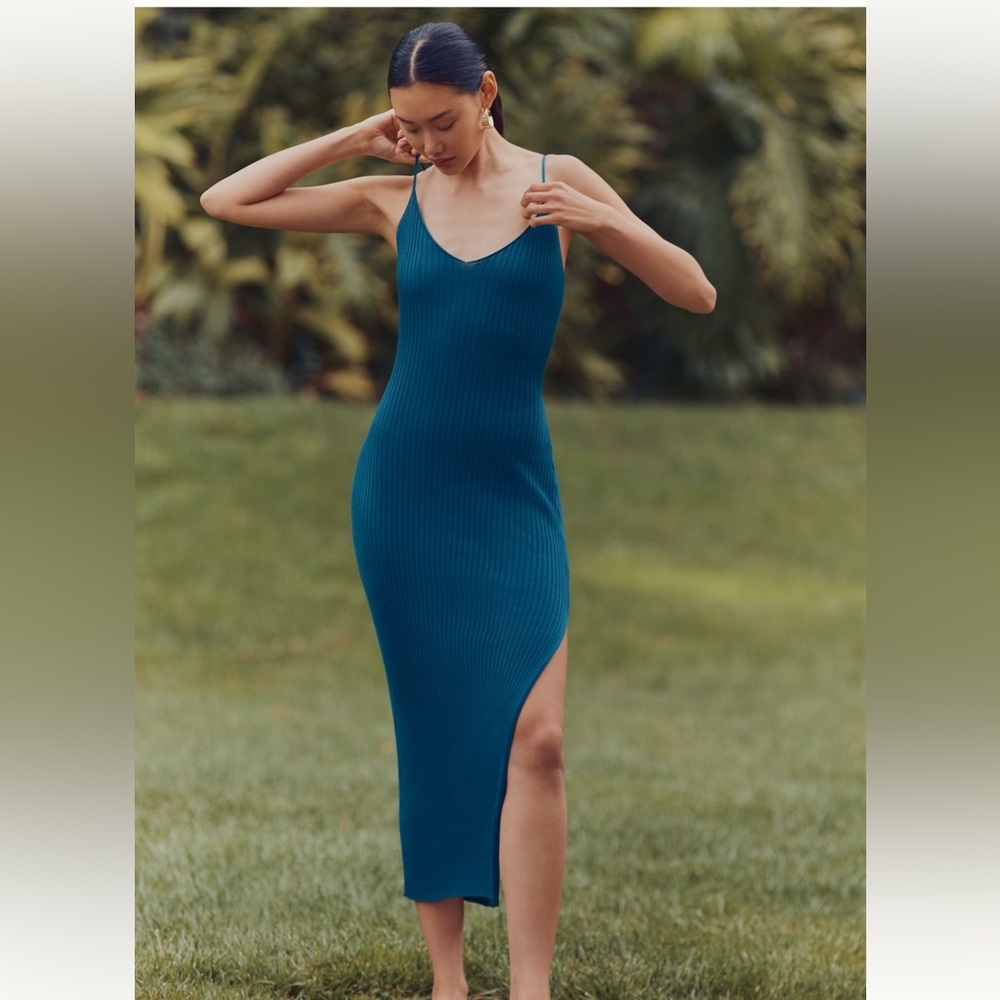 Anthropologie Teal Midi Dress